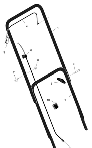 Handle Assembly Diagram and Parts List for 22107C 2001 Briggs and Stratton Lawn Mower